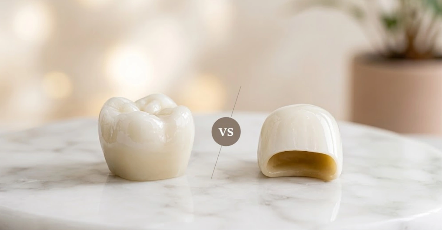 Tooth Cap vs Crown in blog